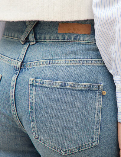 Jeans bootcut taille haute denim used femme