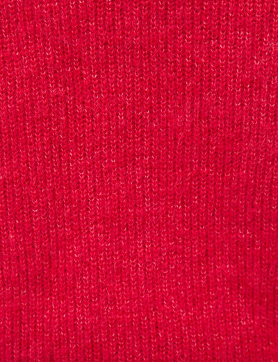 Pull droit col rond manches longues rouge femme