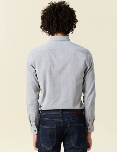 Chemise manches longues gris homme