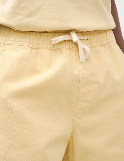 Bermuda en coton jaune clair homme
