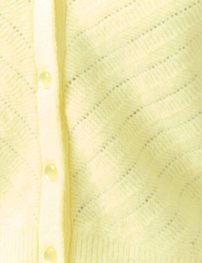Gilet manches 3/4 jaune clair femme