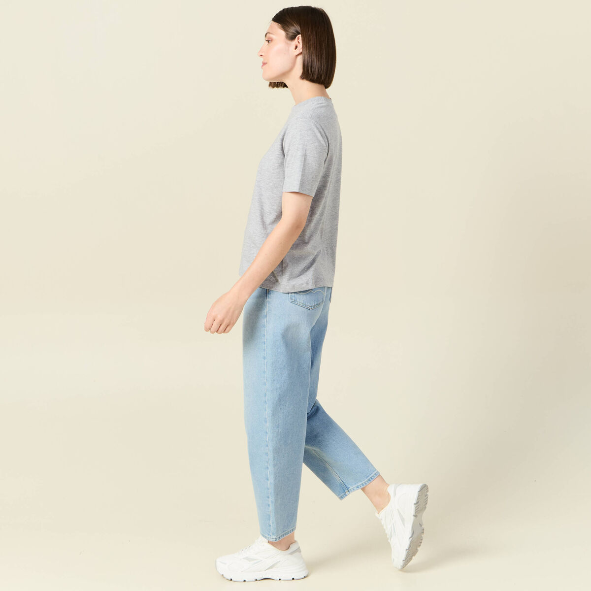 T-shirt manches courtes gris femme