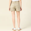 Jupe-short droite en jean vert kaki femme
