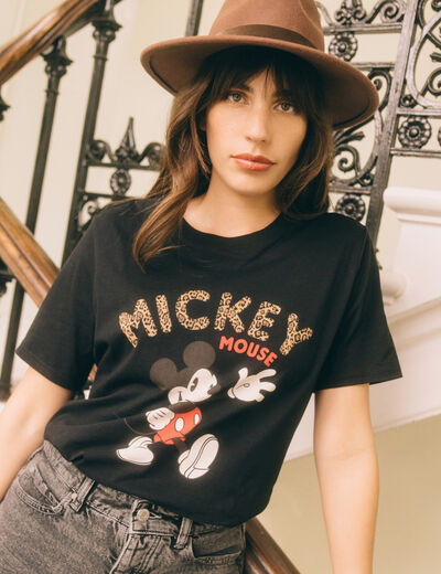 T-shirt en coton noir femme