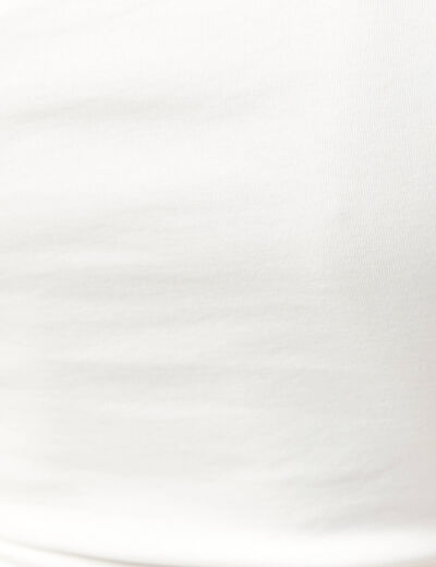 T-shirt asymétrique manches courtes ecru femme