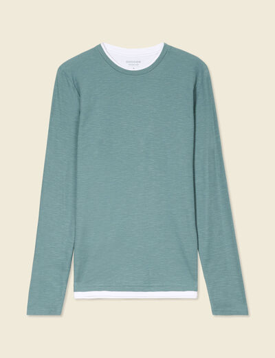 T-shirt manches longues vert foncé homme