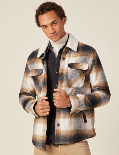 Veste surchemise ample ecru homme