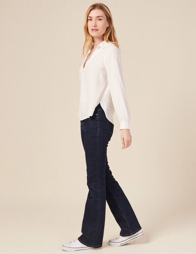 Blouse manches longues ecru femme