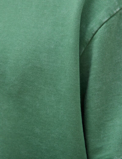Sweat ample col rond manches courtes vert homme