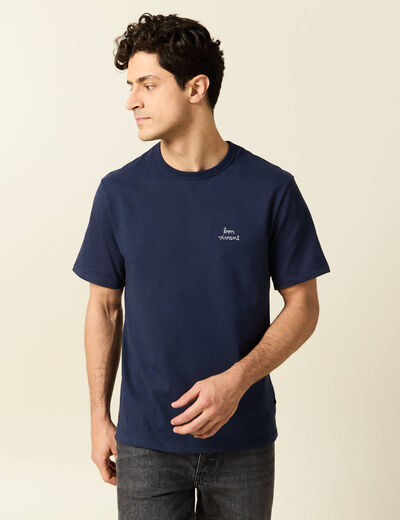 T-shirt manches courtes bleu marine homme