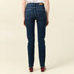 Jeans slim taille haute denim brut femme