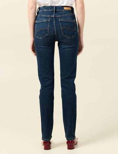 Jeans slim taille haute denim brut femme