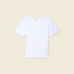 T-shirt manches courtes côtelé blanc femme