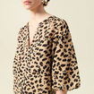 Blouse manches courtes marron clair femme