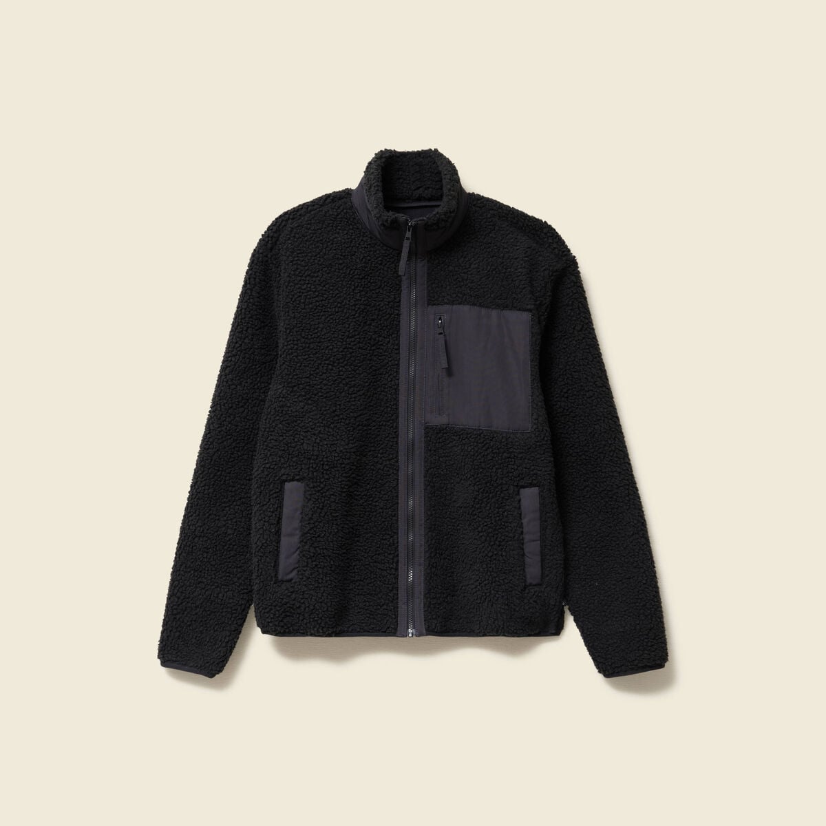 Sweat effet polaire manches longues gris anthracite homme