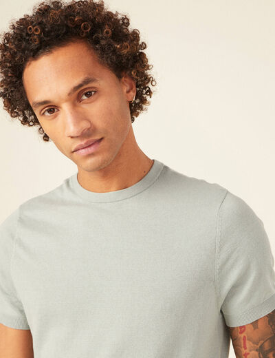 T-shirt manches courtes bleu gris homme