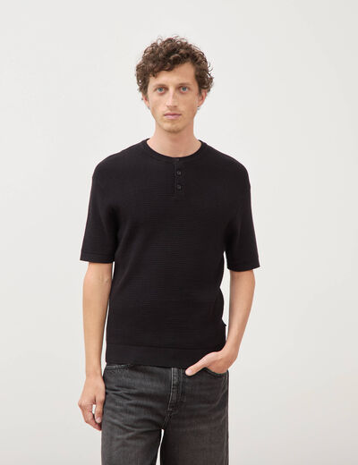T-shirt en coton manches courtes noir homme