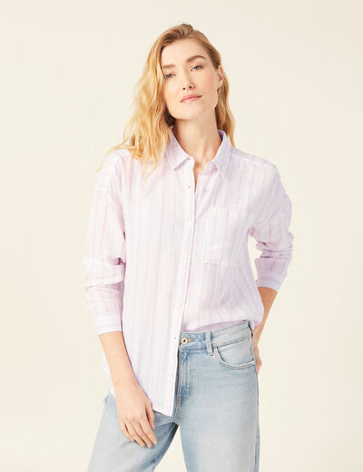 Chemise éco-responsable rose clair femme