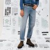 Jeans relax 5 poches denim dirty homme