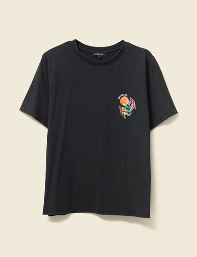 T-shirt manches courtes noir femme