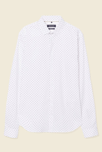 Chemise manches longues blanc homme
