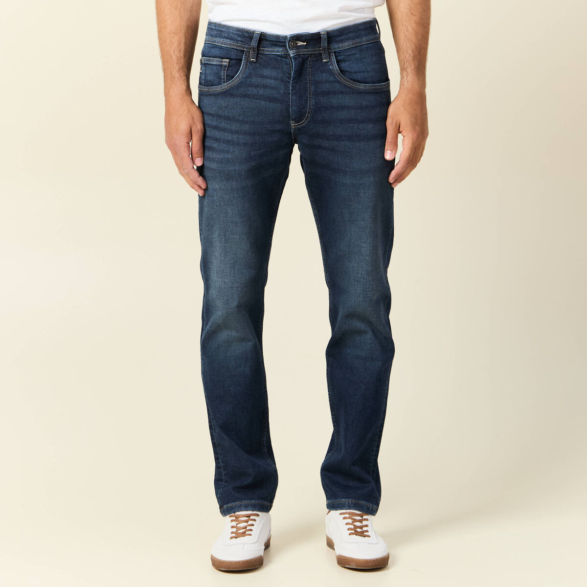 Jeans straight ultra stretch denim brut homme