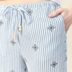 Pantalon droit 7/8&egrave;me bleu ciel femme