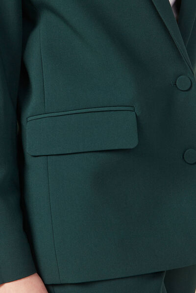 Veste esprit blazer cintrée vert foncé femme