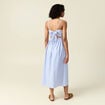 Robe longue trapèze bleu ciel femme