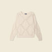 Pull manches longues ecru femme