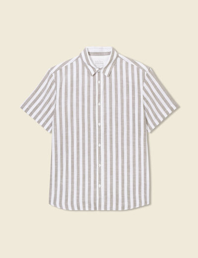 Chemise manches courtes vert kaki homme