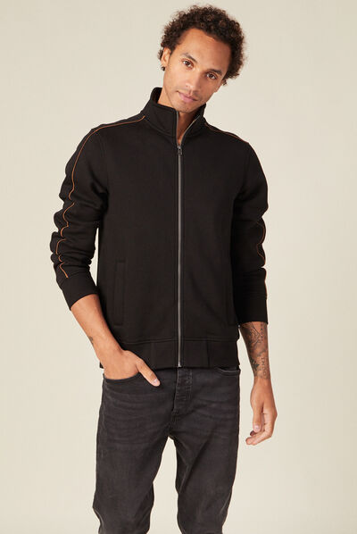 Gilet zippé col montant noir homme