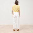 Jeans barrel taille haute 7/8&egrave;me denim blanc femme
