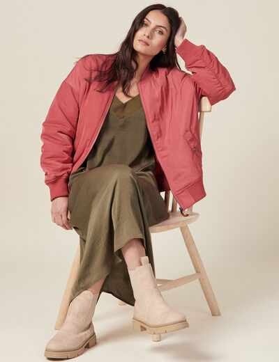 Blouson bomber ample terracotta femme