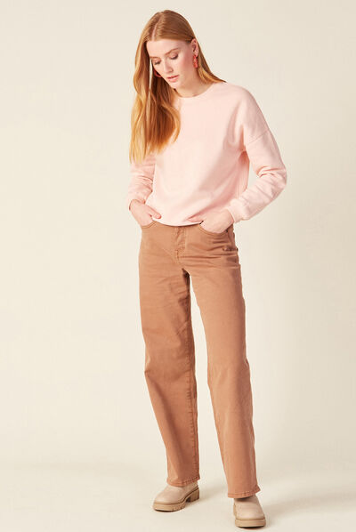 Sweat manches longues rose clair femme