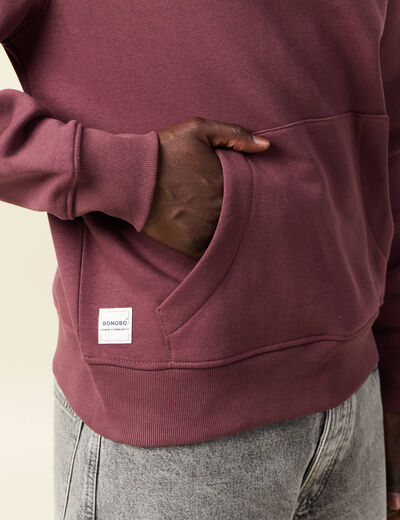 Sweat à capuche bordeaux homme
