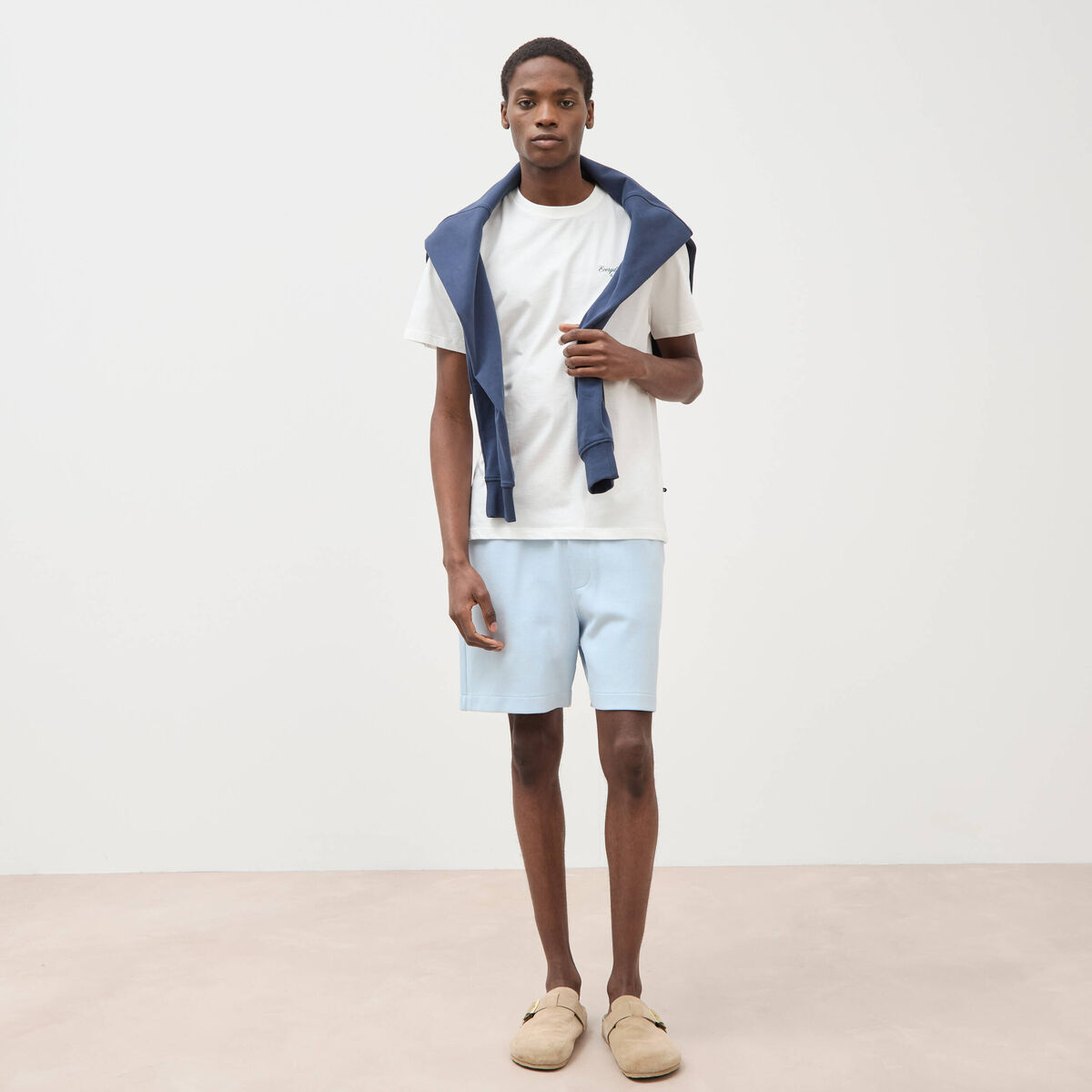 T-shirt en coton ecru homme