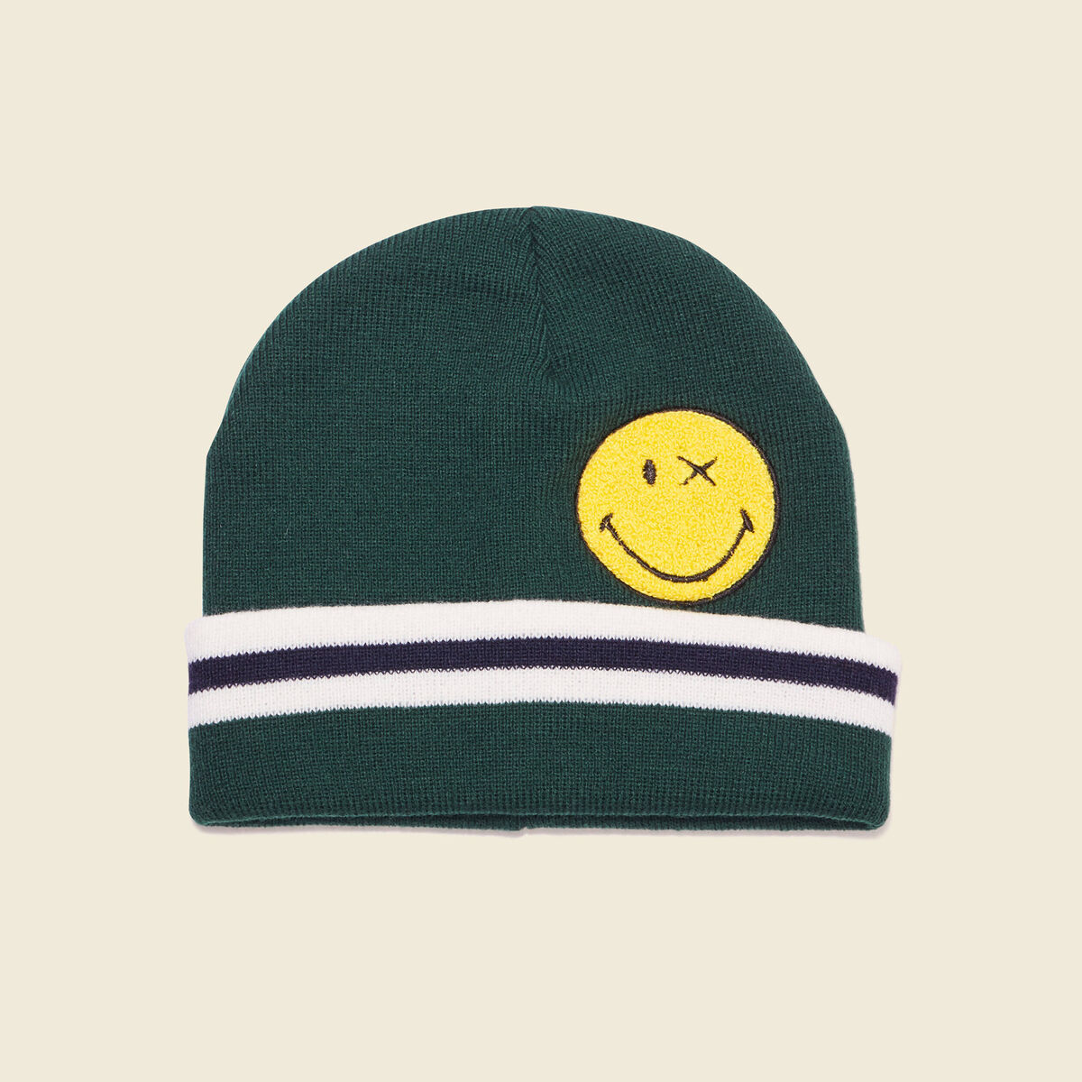 Bonnet SmileyWorld vert fonc&eacute; homme