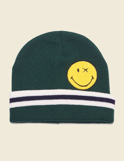 Bonnet SmileyWorld vert foncé homme