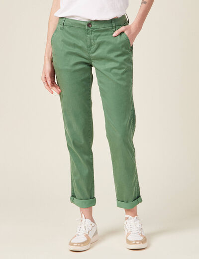 Pantalon chino Instinct vert femme