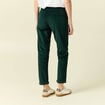 Pantalon large 7/8&egrave;me taille haute vert fonc&eacute; femme