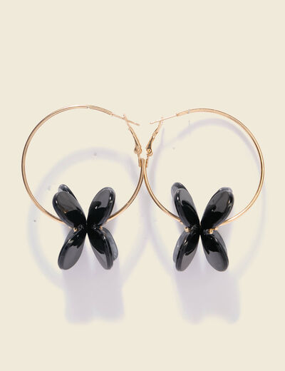Boucles d'oreilles créoles noir femme
