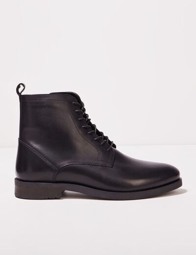 Bottines plates zippées noir homme