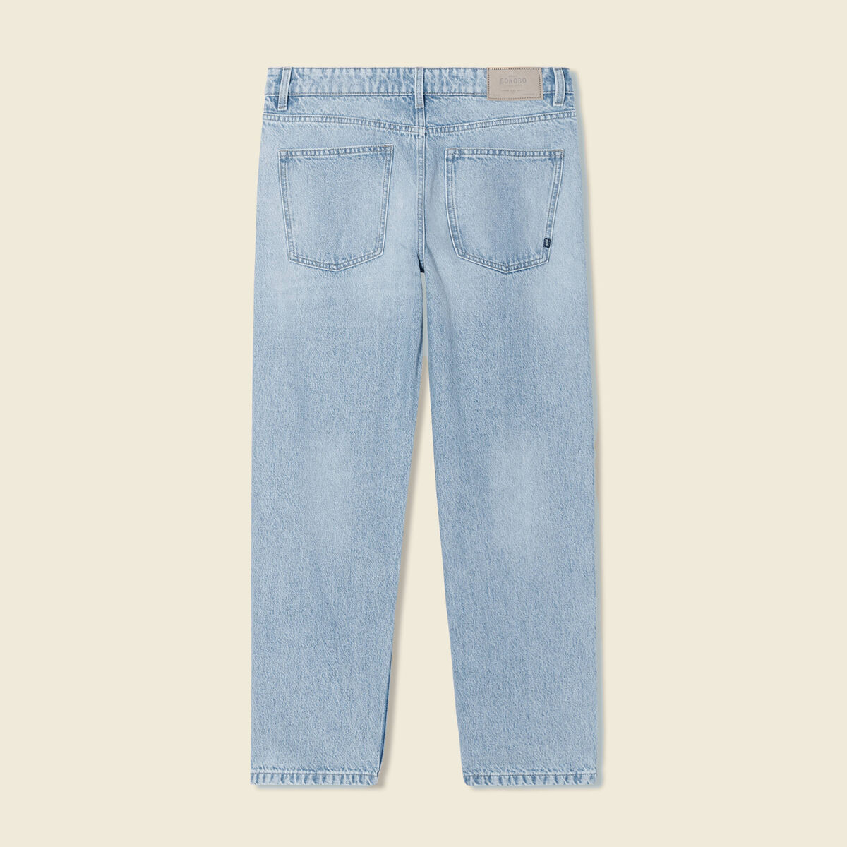 Jeans relax 5 poches denim bleach homme