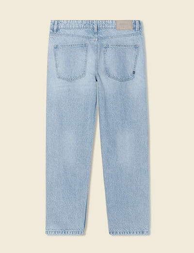 Jeans relax 5 poches denim bleach homme