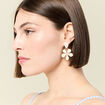 Boucles d'oreilles pendantes ecru femme