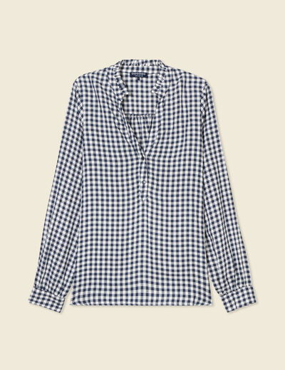 Blouse manches longues bleu marine femme
