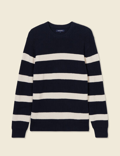 Pull manches longues bleu foncé homme