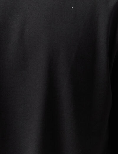 Polo cintr&eacute; manches longues noir homme