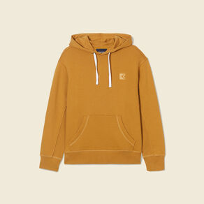 Sweat capuche éco-responsable jaune moutarde homme